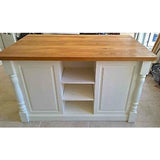 Solid Pine Island Unit with Rustic Oak Worktop - Woodliving