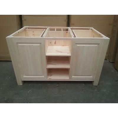 Solid Pine Island Unit, in bare wood pre-sanded ready for painting