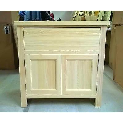 Solid Pine Kitchen Base Unit with 1 Drawer + 2 Doors 870mm - Woodliving