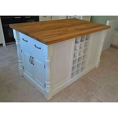 Solid Pine Island Unit with Rustic Oak Worktop - Woodliving