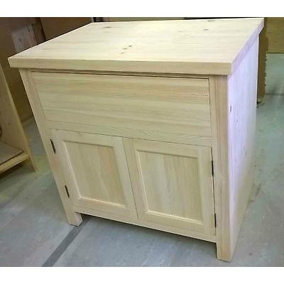 Solid Pine Kitchen Base Unit with 1 Drawer + 2 Doors 870mm