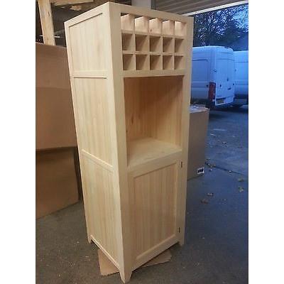 Free standing oven housing unit with cupboard and wine rack - Woodliving