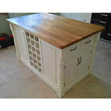 Solid Pine Island Unit with Rustic Oak Worktop - Woodliving