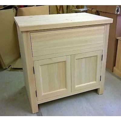 Solid Pine Kitchen Base Unit with 1 Drawer + 2 Doors 870mm