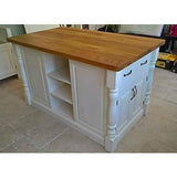 Solid Pine Island Unit with Rustic Oak Worktop - Woodliving