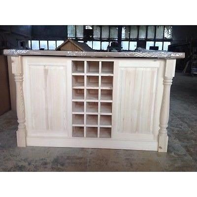Solid Pine Island Unit with Traditional Turned Corner Profiles - Woodliving