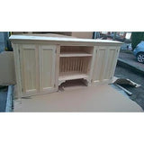 Solid pine kitchen wall cabinet with plate rack - Woodliving