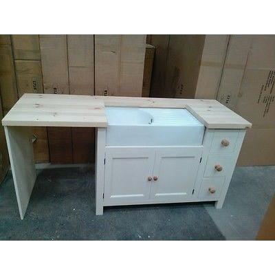 Solid Pine Belfast Sink Base Unit + Appliance Housing - Woodliving