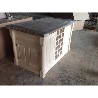 Solid Pine Island Unit with Traditional Turned Corner Profiles