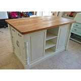 Solid Pine Island Unit with Rustic Oak Worktop - Woodliving