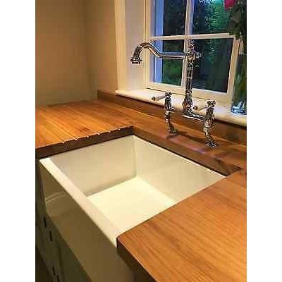 Free Standing Belfast Sink Unit with Rustic Oak Worktop, includes sink and taps