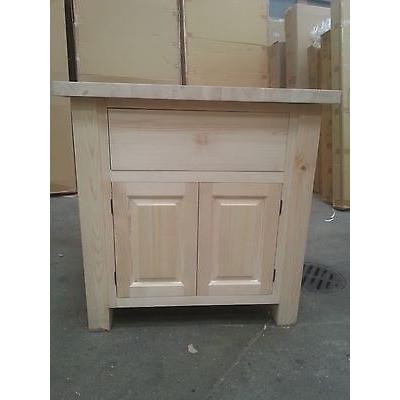 Solid Pine Island Unit, in bare wood pre-sanded ready for painting