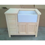 Solid Pine Sink Kitchen Unit INCLUDING Sink - Woodliving
