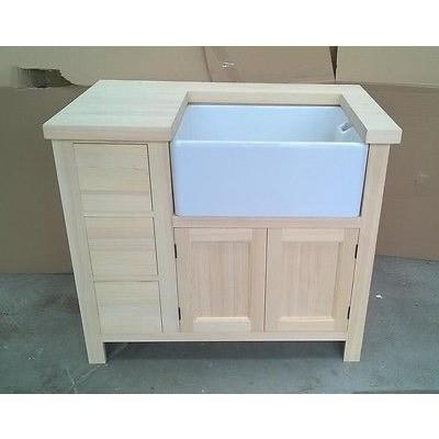 Solid Pine Sink Kitchen Unit INCLUDING Sink - Woodliving