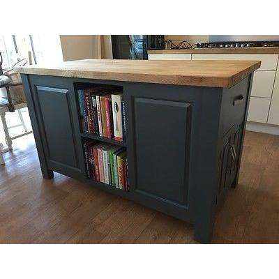 Solid Pine Island Unit, painted to your specification, solid oak worktop - Woodliving