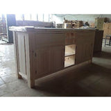 Solid Pine Island Unit with wine rack and full width shelf - Woodliving