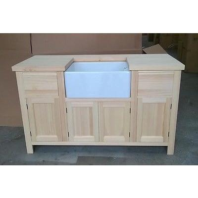 Solid Pine Sink Kitchen Unit INCLUDING new Belfast Sink - Woodliving