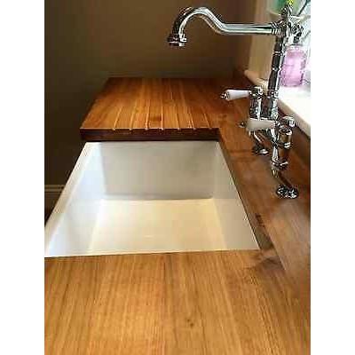 Free Standing Belfast Sink Unit with Rustic Oak Worktop, includes sink and taps