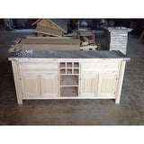 Solid Pine Island Unit with wine rack and full width shelf - Woodliving