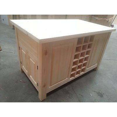 Solid Pine Island Unit, in bare wood pre-sanded ready for painting