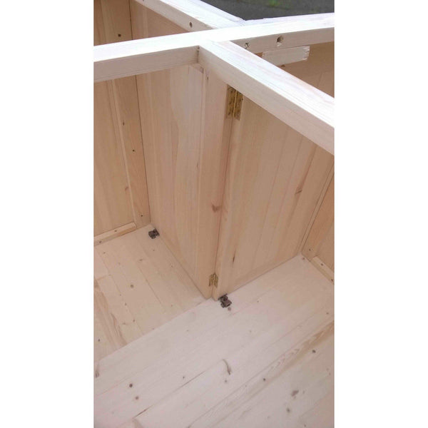 Solid Pine L-shape Corner Unit with Bi-Fold door