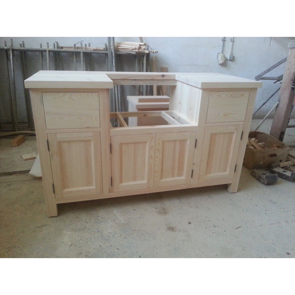 Solid Pine Belfast Sink Kitchen Unit for 600mm width sink