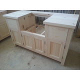 Solid Pine Belfast Sink Kitchen Unit for 600mm width sink - Woodliving