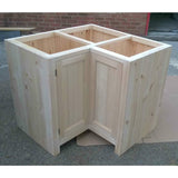 Solid Pine L-shape Corner Unit with Bi-Fold door - Woodliving