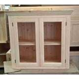 Solid pine kitchen wall cabinet with glazed doors - Woodliving