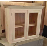 Solid pine kitchen wall cabinet with glazed doors - Woodliving